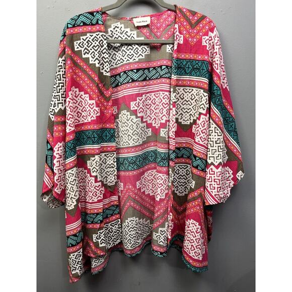 Style Rack Open Front Cardigan Womens large multi‎ colored lightweight Sheer - Picture 1 of 6